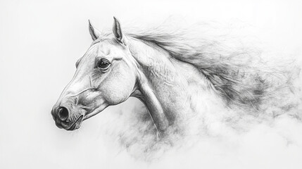 black horse in the snow