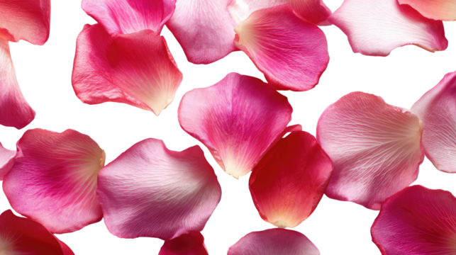 Beautiful Flower Petals on Transparent Background

