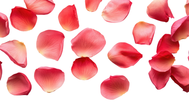 Beautiful Flower Petals on Transparent Background

