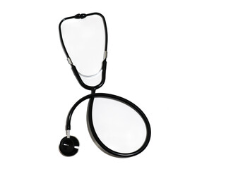 Black stethoscope isolated on white background medical equipment health care instrument