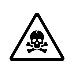 Hazard and Toxicity Warning Sign on Transparent Background for Safety and Caution