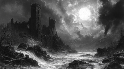 grunge background with clouds