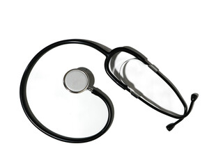 Black stethoscope isolated on white background medical equipment healthcare
