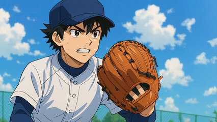 Anime Style Baseball Outfielder