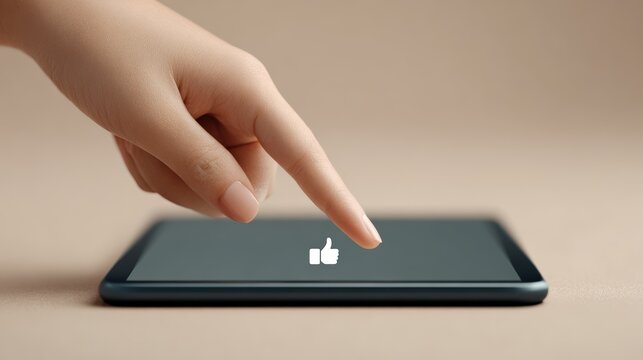 Mobile Like Button Tap - Social Media Engagement