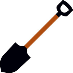 Shovel vector illustration. Illustration of a shovel for gardening or construction, detailed and clean, perfect for backgrounds and educational purposes.
