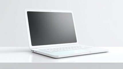 Fototapeta premium Modern White Laptop - Technology & Work