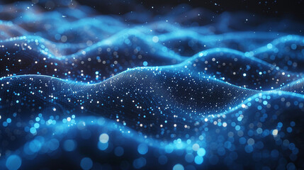 Abstract digital wave of particles.