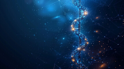 Abstract DNA molecule graphic.
