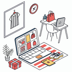 Fototapeta premium Mobile payment concept illustration