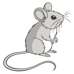 Cute cartoon mouse on white background rodent animal