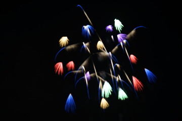 Vibrant Fireworks Display Colorful Night Sky Spectacle