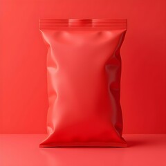 Red package mockup blank food snack product chips branding template design pouch mock up bag