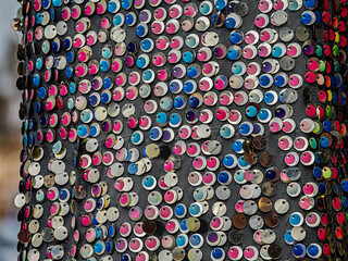 Close Up View Of Colored Sequins