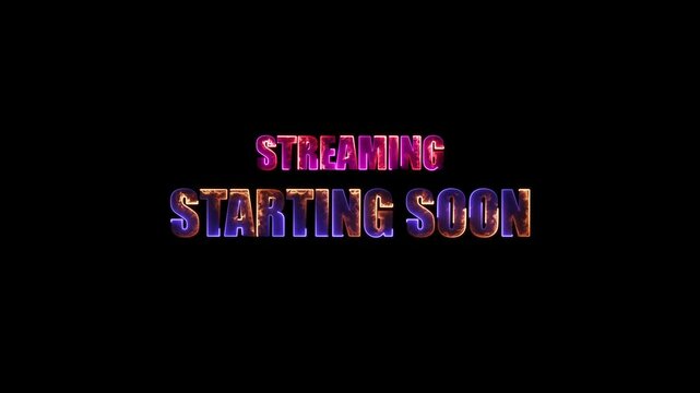 Animated &ldquo;Streaming Starting Soon&rdquo; screen with glowing hot pink neon text and smooth motion. Perfect for livestream intros on Twitch, YouTube, or Facebook. Eye-catching, energetic, and professional.