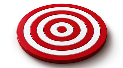 Red & white concentric target, central bullseye, precision shooting & goal-setting