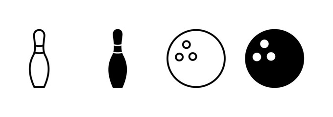 Bowling icon vector. bowling ball and pin sign and symbol.
