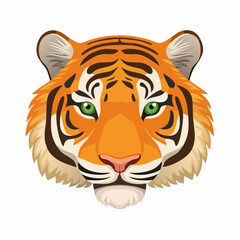 Fototapeta premium Majestic Tiger Face Vector Illustration Fierce and Powerful Big Cat Portrait