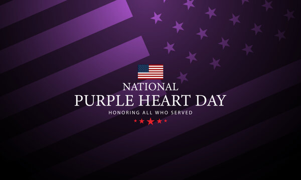 National Purple Heart Day August 7 Background Vector Illustration