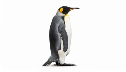 Fototapeta premium King penguin profile against white background