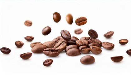 Obraz premium Roasted coffee beans in motion