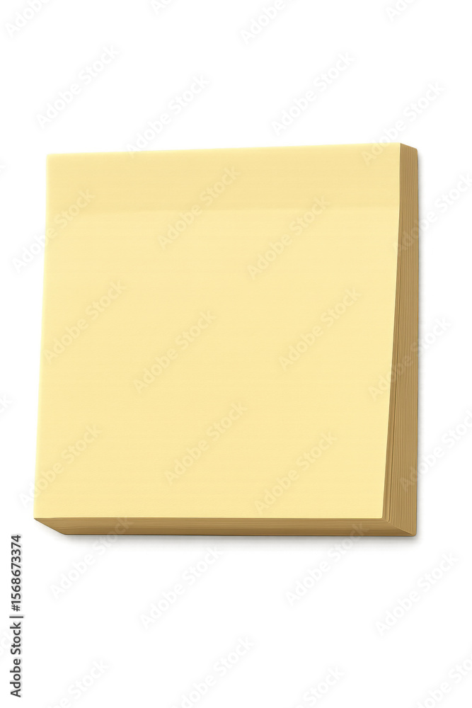 Poster blank yellow sticky notes isolated on transparent background, creating a simple yet effective space 
