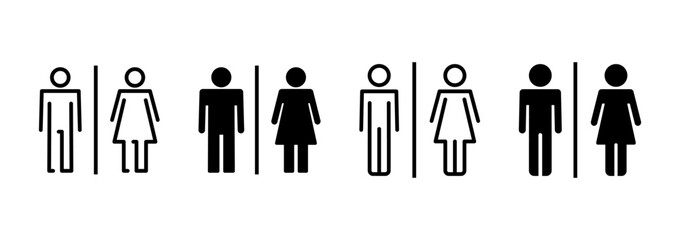 Toilet icon vector. Girls and boys restrooms sign and symbol. bathroom sign. wc, lavatory