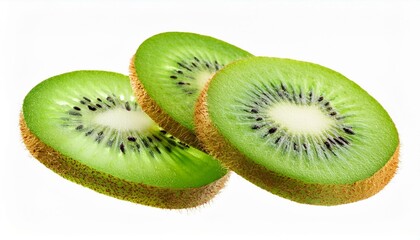 Fototapeta premium Three slices of kiwi fruit