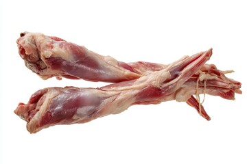 Raw rabbit limbs separated