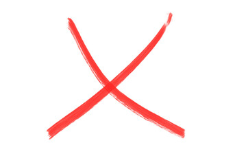 Hand-Drawn Red Cross Marker PNG &ndash; Red X Symbol on Transparent Background