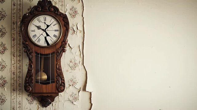 Antique broken wall clock decor