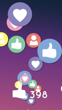 Moving social media icons 4k