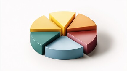 A colorful pie chart with five equally sized segments, ideal for illustrating data and concepts
