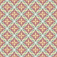 Ornate Floral Geometric Tile Vintage Seamless Pattern Illustration