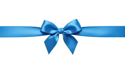 Blue ribbon bow on transparent background