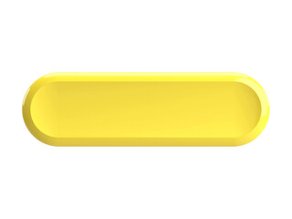 An isolated, empty yellow plastic food container with a blank button design