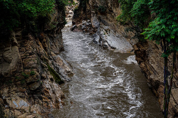 Due to the monsoon, Bagmati river flow has increased in Kathmandu, Nepal
