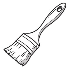 Paintbrush with grey handle and bristles tool painting