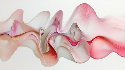 Abstract fluid art design with smooth flowing lines and delicate pastel colors creating a dreamy and ethereal effect