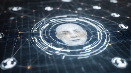 Digital face recognition interface.