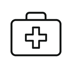 Obraz premium A clean first aid kit symbol represents healthcare, emergency services, and medical assistance with a simple and universal graphic element.