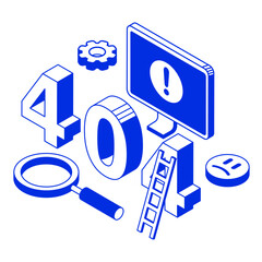 407 error page not found isometric illustration