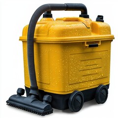 Yellow Portable Wet and Dry Vacuum Cleaner on White Background