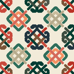 Fototapeta premium Traditional Korean Lucky Knot Patterns – Geometric Symbols of Good Fortune and Harmony