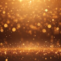 A cascade of golden bokeh and fine sparkles creates a warm ethereal glow