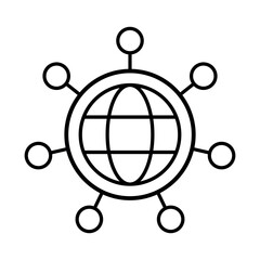 World Network Structure Icon – Global Hub Diagram Design.