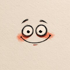 Happy Cartoon Face on Paper