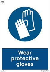 Wear protective gloves sign