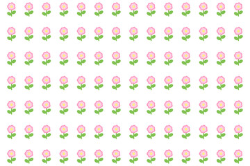 ポップ花のピンクのシームレスパターン背景　