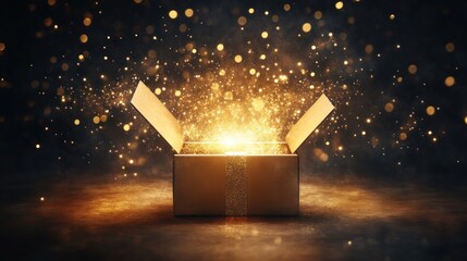 Gift box with sparkling light